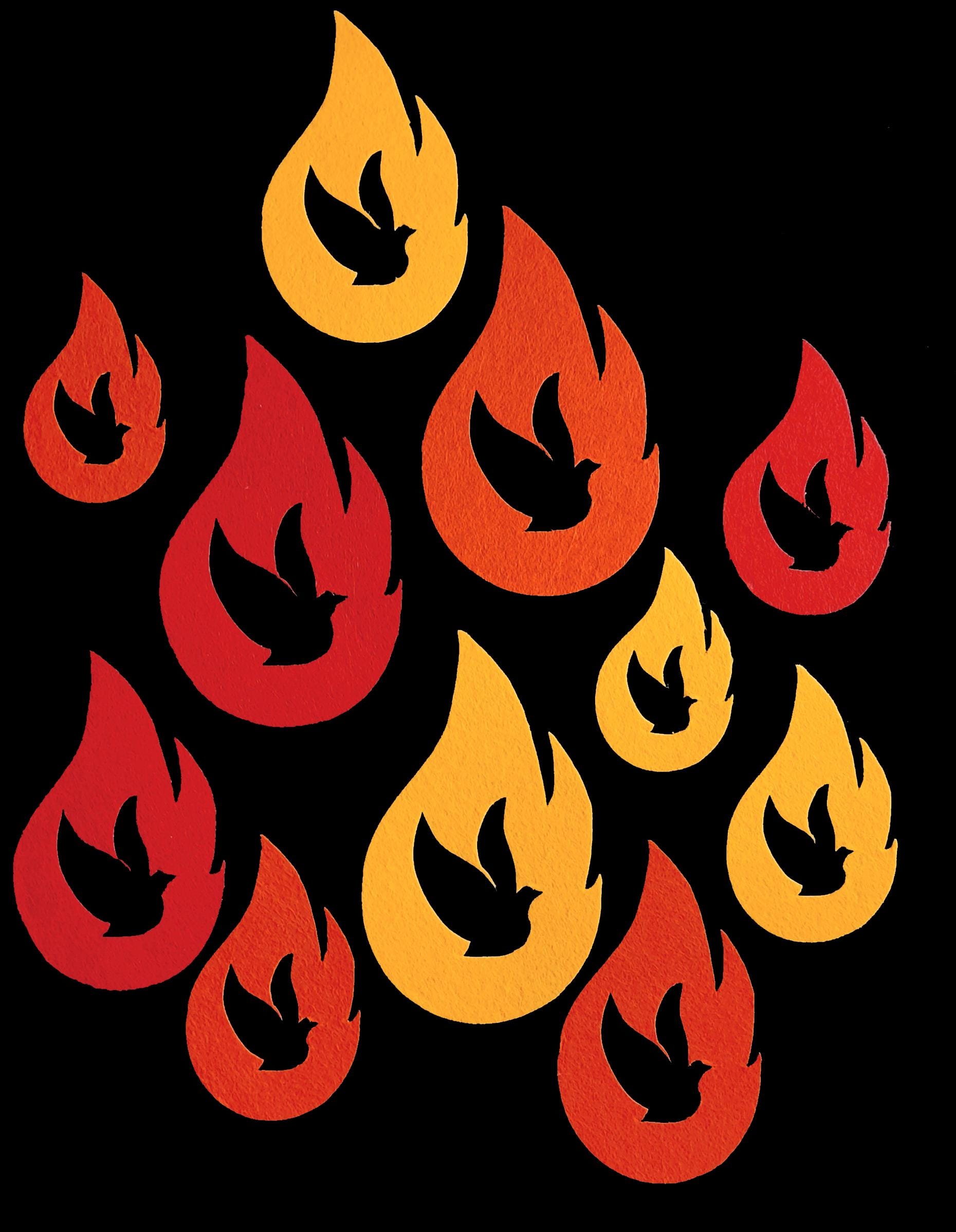Felt Pentecost Flame Holy Spirit | Ornament Religious | Spiritual Decor ...