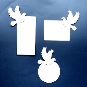 Dove-vormige notitietags voor het schrijven van een bericht Kartonnen tags Vredesbericht White Dove Easter-tags