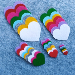 Felt Heart Patch Die Cut Felt Craft Supplies Hearts for Sewing Craft Projects Valentine Day Valentine Hearts