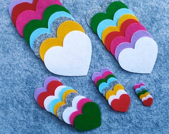 Felt Heart Patch Die Cut, Felt Craft Supplies Hearts for Sewing Craft Projects Valentine Day Valentine Hearts