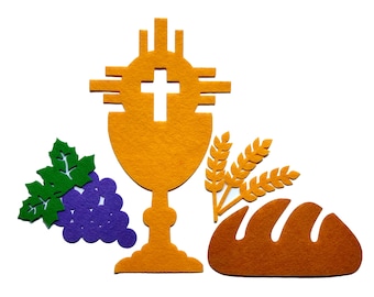 Felt Eucharistic Symbols Felt Cutout Set Home Altar Decor Religious Decor Catholic Crafts Bread of Life