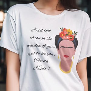 Frida Kahlo-Inspired Feminist Tee: Unique Gift for Her, Celebrating Mexican Folk Art and Empowering Feminism with Iconic Quote. T-shirt