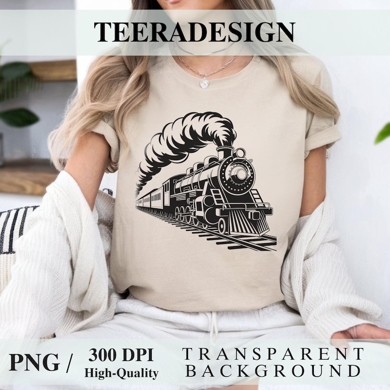 Vintage Train PNG – Locomotive Clipart | Railway Sublimation Design ...