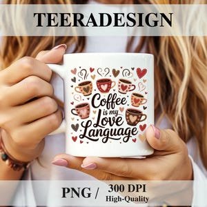 Coffee Mug Wrap PNG | Cute Mug Wrap Sublimation Design for 11oz & 15oz | Coffee Lover Mug Press Template | Digital Download Gift for Him Her