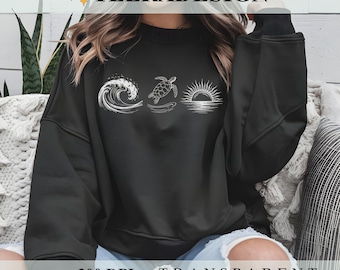 Camiseta de tortuga marina PNG, diseño de sublimación con ambiente playero de verano, camiseta de tortuga marina PNG, descarga digital con ambiente playero de verano, regalo de playa para mujer