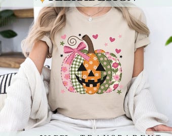 Floral Pumpkin PNG | Fall Patchwork Pumpkin Sublimation Design | Autumn Girly PNG | Tis The Season PNG for Shirts & Gifts