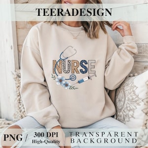 Nurse Life PNG Floral Leopard Print Sublimation Design | Nurse PNG Files for Cricut & Sublimation | Nursing Digital Download Women Men