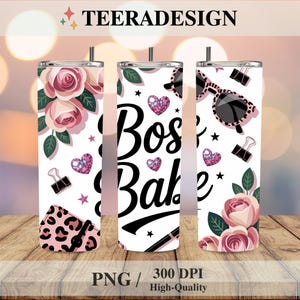 Boss Babe Tumbler Wrap PNG / Donna imprenditrice 20 oz Skinny Sublimation Design / Donna imprenditrice Tumbler Wrap / Regalo digitale da donna