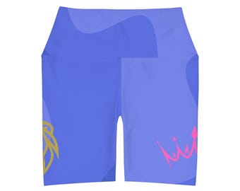 NH Lioness Blaue Yoga Shorts mit hoher Taille