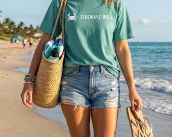 Minimalistisch visshirt. Grappig Crab Summer-shirt met print, weerspiegelt intelligentie en ironie. Moderne Ocean Life-kleding. Cadeau voor haar of hem.