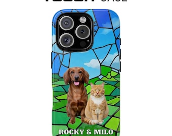 Gepersonaliseerde huisdiertelefoonhoes met Pet Photo Plus-naam. Gepersonaliseerde hond en kat iPhone- of Galaxy-hoesje. Gepersonaliseerde telefoon als cadeau. Gedenkdoos dieren