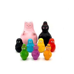 Famille de Barbapapa クッキングスケール Complete Barbapapa Family Set – 1974 Fabianplastica Italy – 9