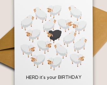 Too Sheep: Funny Birthday Card