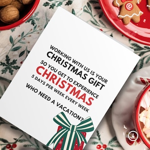 Carte imprimable de voeux de Noël pour patron, carte drôle pour patron, téléchargement immédiat, cadeau de Noël humoristique pour patron, collègue homme dame