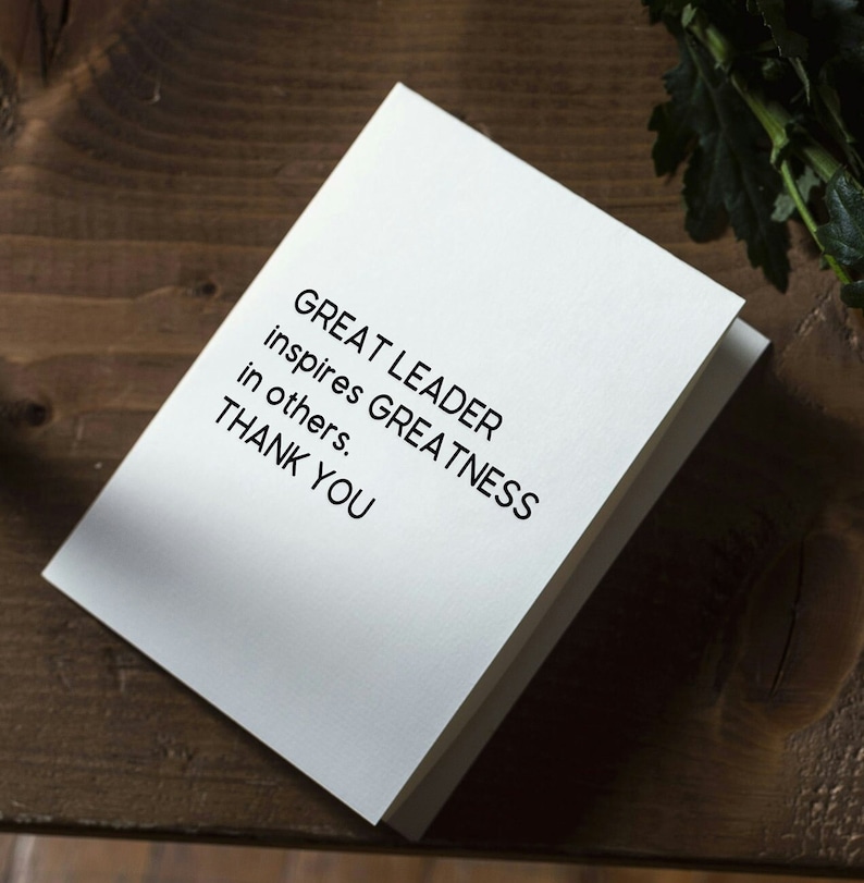 Leader Thank You Card – Appreciation Card for Boss, Manager, or Chief ...