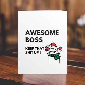 Funny Christmas Card, Merry Christmas Boss Holiday Card, Humorous Christmas Card for Boss, Funny Christmas Gift for Boss Man Lady