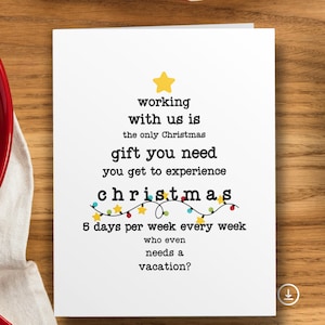 Carte de Noël drôle à imprimer, carte de vœux joyeux Noël patron, carte de Noël humoristique pour patron, cadeau de Noël drôle pour patron homme dame
