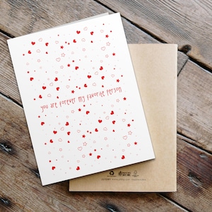 You&#39;re Forever My Favorite Person Valentine&#39;s Day Card | Anniversary Card, Heart Card | Valentine&#39;s Day Card for boyfriend for girlfriend