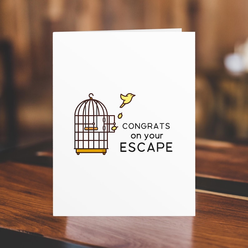 Congrats on Your Escape Card: Funny Retirement, New Job, Divorce - Etsy