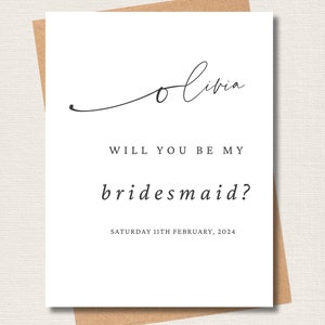 Personalized Bridesmaid Proposal Card, Save The Date, Bridesmaid Card, Will you be my Bridesmaid Card,  Wedding date card for bridesmaid box