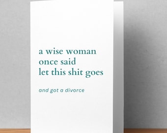 Funny Divorce Card: Cheeky Divorce Party Greeting
