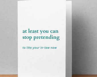 Funny Divorce Card: In-Law Humor, Breakup Gift