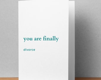 Funny Divorce Card: Sarcastic Congrats Card