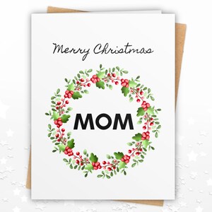 Christmas Card Mom, Elegant Christmas Card Mom, Hand Drawn Christmas Greeting Card Mom, Mom Christmas Gifts