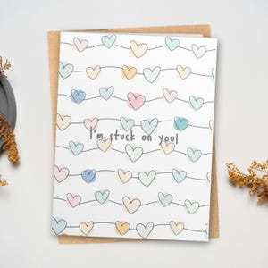 Cute I love you Card for partner | heart greeting card for boyfriend for girlfriend | gift for her for him | valentines day card