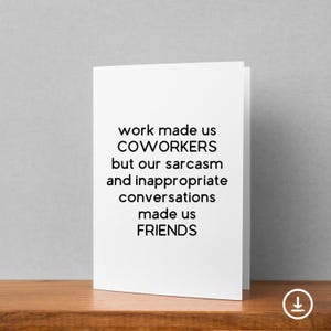 Carte de voeux Work Bestie imprimable, cadeau d'anniversaire d'un collègue, cadeau d'adieu à un collègue, cadeau de départ d'un collègue, nouvel emploi d'un collègue, déménagement