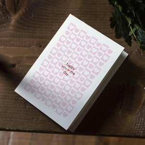 Happy You and Me Day - Cute Hearts Anniversary Card for Boyfriend, Girlfriend, Husband, Wife, Partner, Funny Valentines Card, Love Card