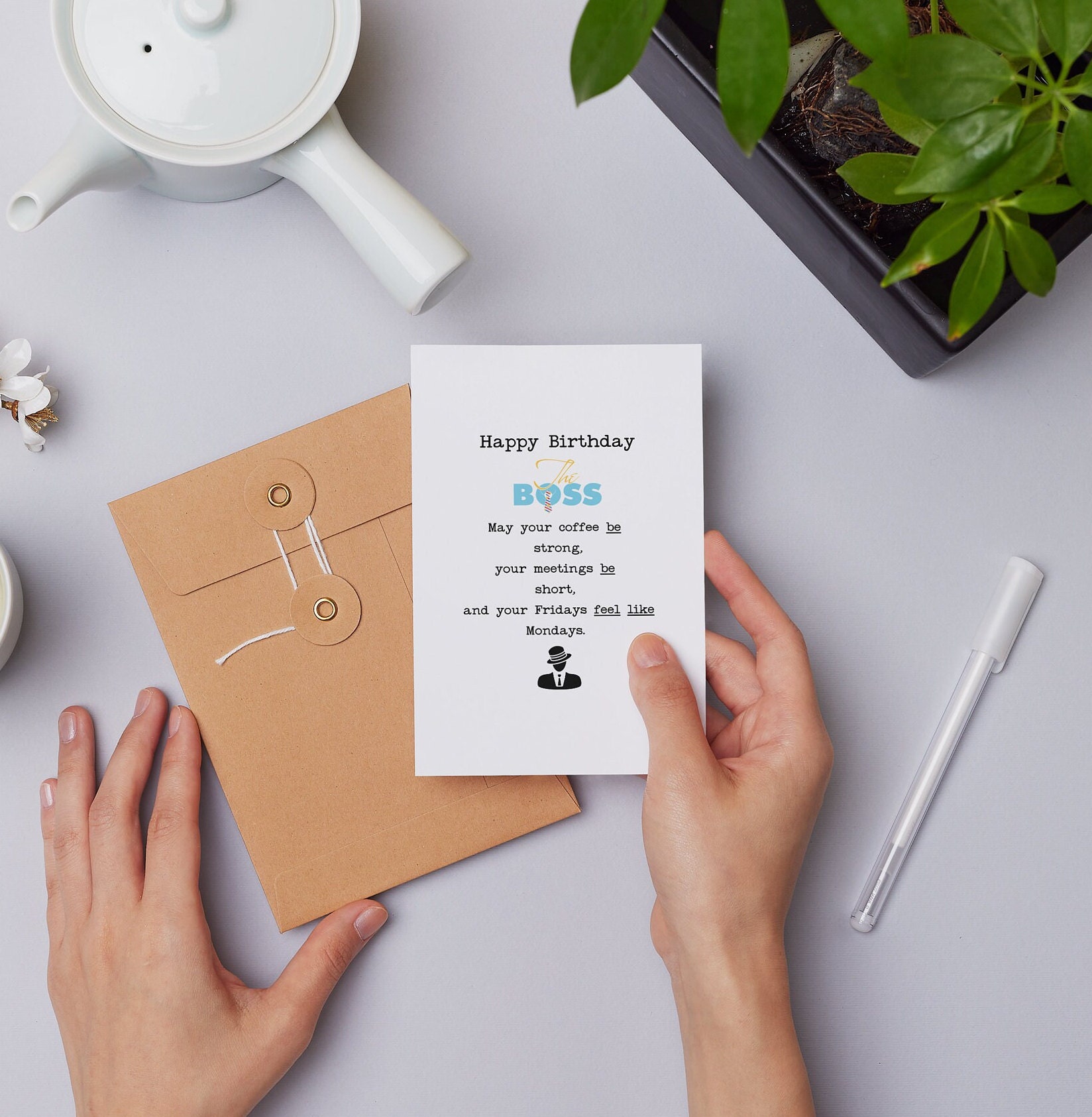 Printable Funny Birthday Card, Boss Birthday Card, Humorous Birthday ...