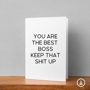 Lustiges Geschenk von Mitarbeitern zum Boss's Day druckbare, lustige Chef-Tageskarte, lustige Geburtstagskarte für Chef, Boss-Tagesgeschenkkarte, digitale Karte