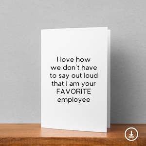 Funny Boss Appreciation Day Card Printable, Funny Gift from Employees for Boss&#39;s Day, Funny Birthday Card for Supervisor