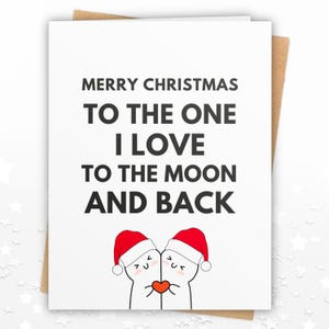 Merry Christmas To The One I Love The Most, Simple Love Christmas Card, Card for Husband, Boyfriend, Wife