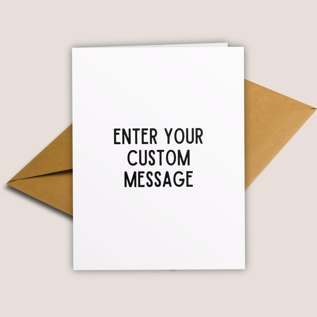 Personalized Greeting Card Custom Message Design Editable Text Printed ...