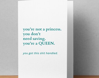 Queen Empowerment Card, Friend Encouragement Gift