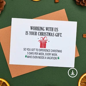 Carte de voeux de Noël imprimable pour patron, carte drôle pour patron, téléchargement immédiat, cadeau pour patron, collègue