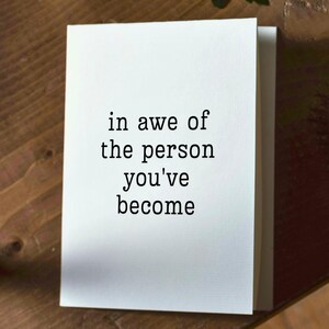 In Awe of the Person You&#39;ve Become Card, Encouragement Card, Growth Journey, Inspirational Greeting, Self Love, Congrats, Support