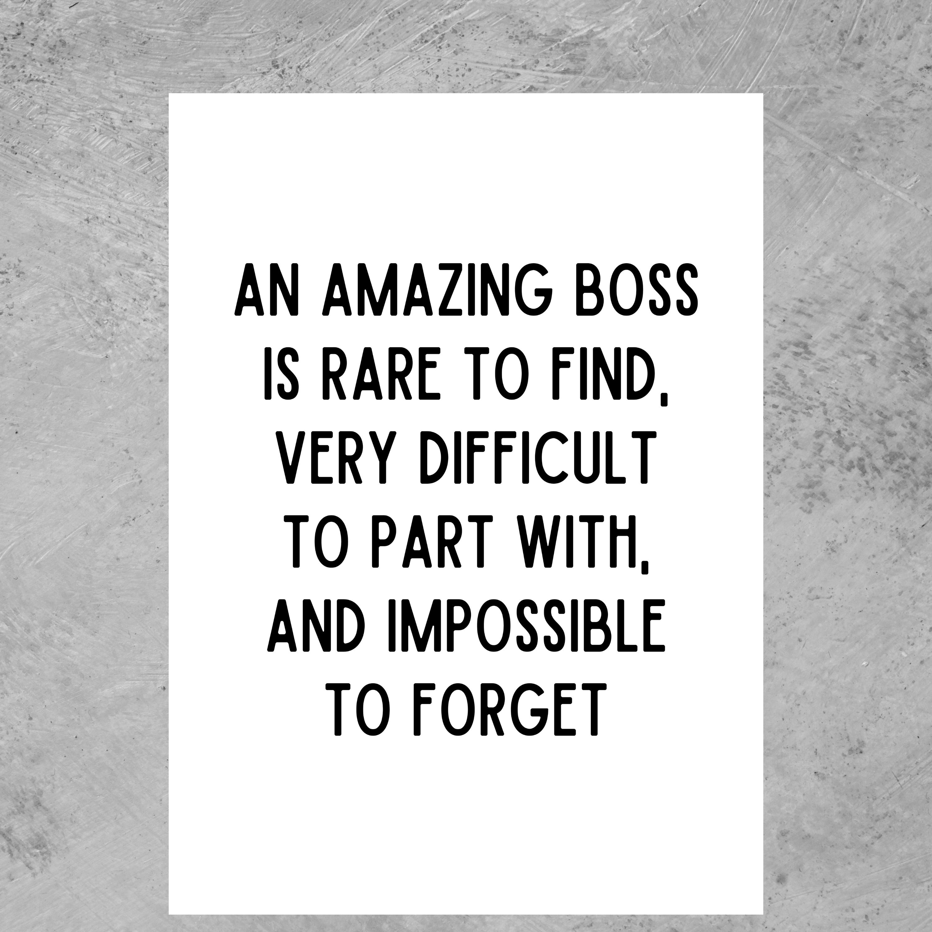 Boss Appreciation Card Thank You Leader Mentor Farewell Manager ...