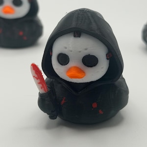 Original Hooded Slasher Duck, Horror Dashboard Decor, Masked Collectible Gift