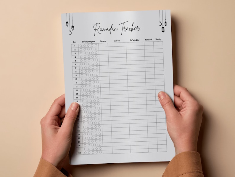 Ramadan Planner 2026 Printable | Minimal Ramadan Tracker PDF | Prayer ...