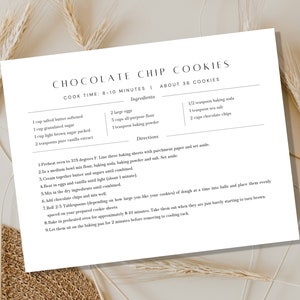 Simple Recipe card CANVA Recipe Editable Minimal Recipe Card Template Modern Recipe Card Printable Recipe Personalized recipe 4x6 5x7 A5 A6