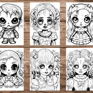 Creepy Dolls Coloring Book, Printable Bone Chilling Scary Creepy Dolls ...