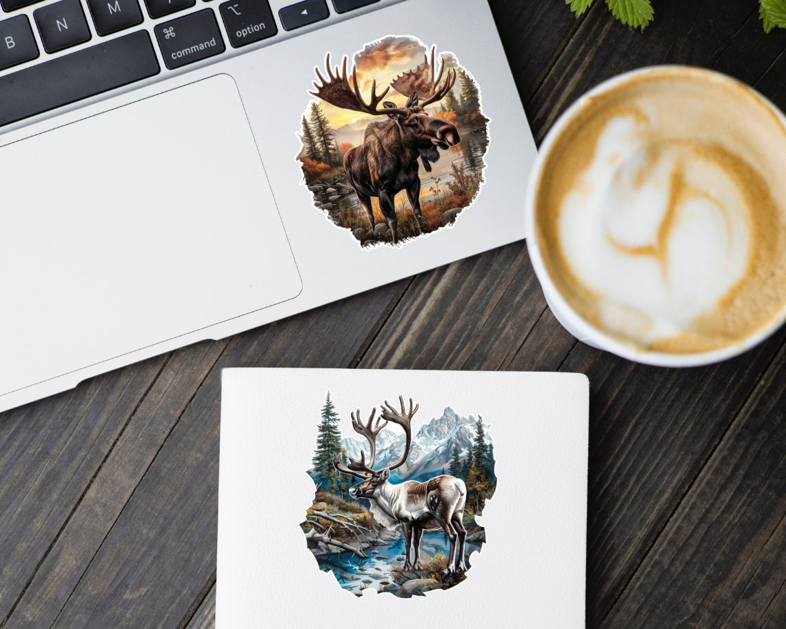 Alaskan Wildlife Stickers, Detailed Animal Illustrations (SVG, PNG ...