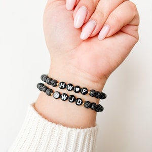 WWJD Beaded Bracelet – Christian Faith Jewelry, What Would Jesus Do, Religious Gift for Her, Minimalist Handmade Bracelet