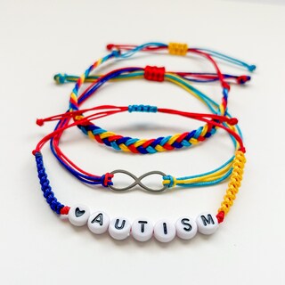 Bracciale Sensibilizzazione Autismo – Perline 7 Chakra Con Cuore Puzzle – Elastico Unisex
