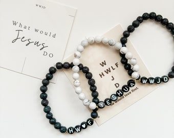 WWJD Beaded Bracelet: Religious Gift, Christian Jewelry