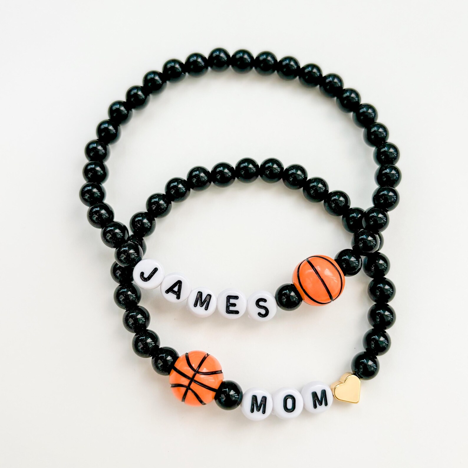 Name Bracelet With Basketball Ball, Basketball Mom Bracelet, Sports ...
