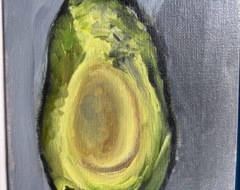 Peinture originale à l'huile d'avocat juteux